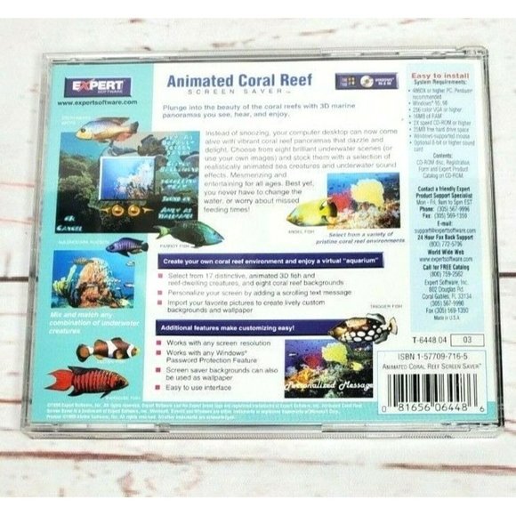Expert Software Coral Reef 95 Screen Saver PC CD ROM Windows 95 B458 - Picture 2 of 8